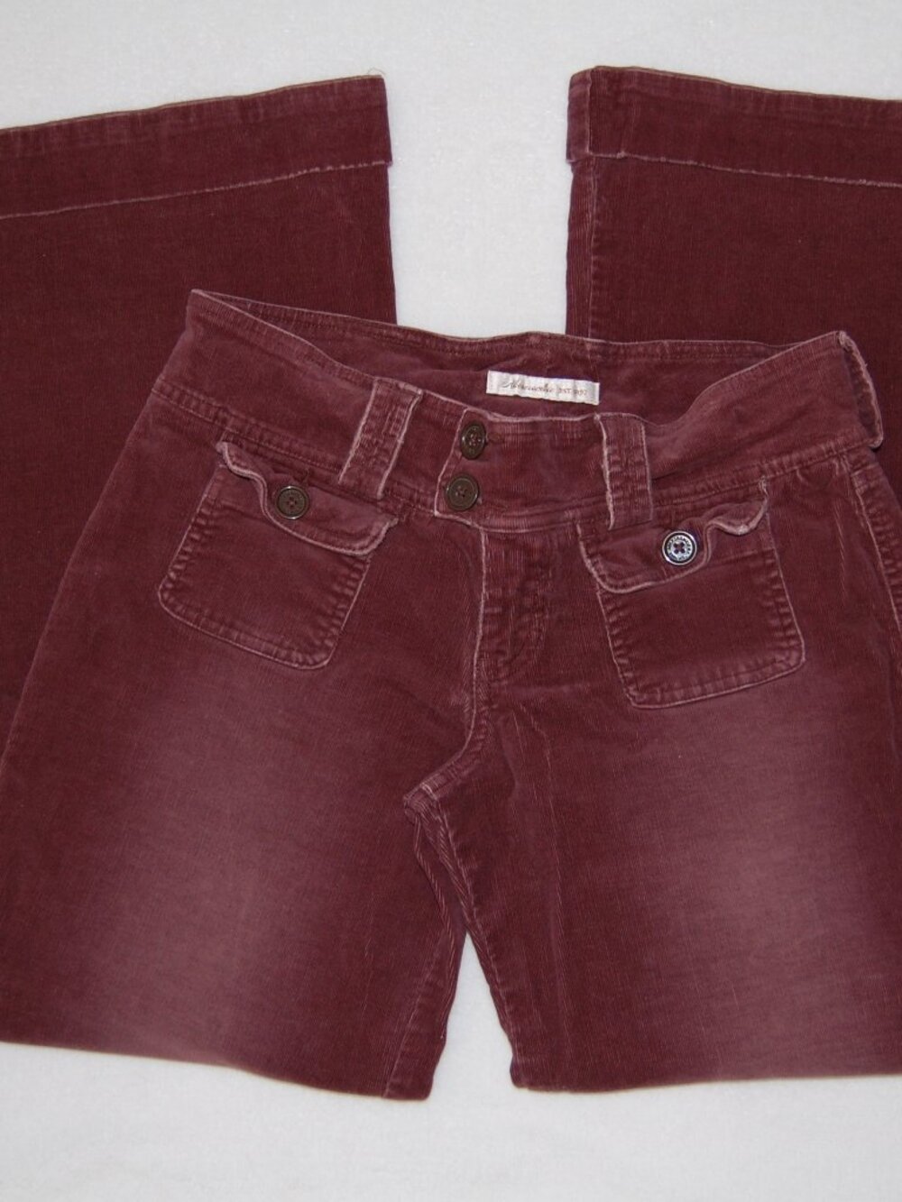 Abercrombie & Fitch, Women Size 4, Plum Corduroy Low-Rise Pants, Vintage Y2K - Picture 9 of 15